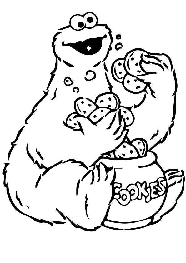 Plansa de colorat cu Cookie Monster 47 42